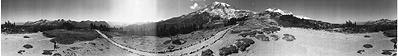 [panoramic photo of Mount Rainier]